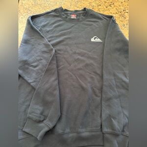Quiksilver Black Crewneck Sweater with Ribbed Cuffs